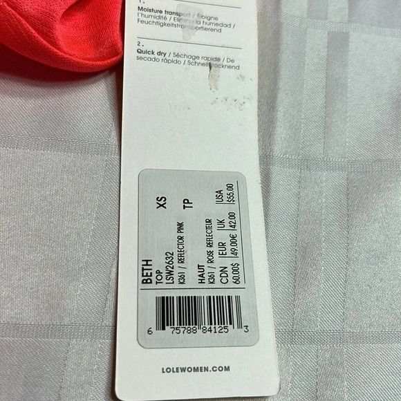 LOLE “BETH “ reflector  pink top. Oversize, asymmetrical back with criss cross - Picture 9 of 9